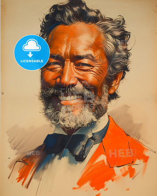 King, Kalākaua, 1836 - 1891, a man with a beard and mustache smiling