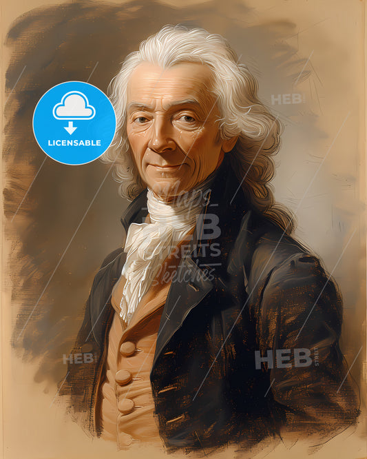 Jean-Philippe, Rameau, 1683 - 1764, a man with white hair and a black jacket