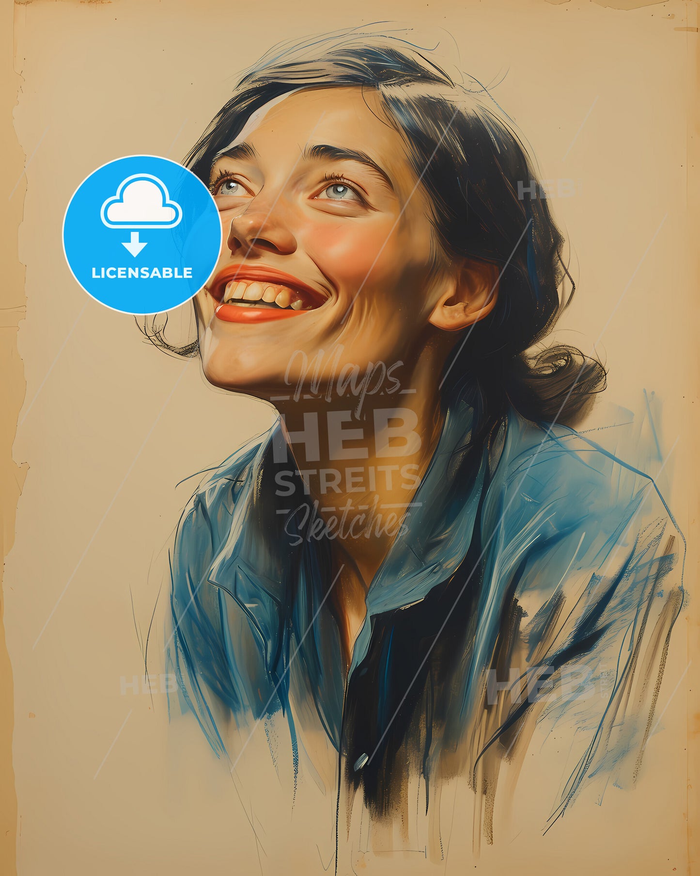 Elizabeth, Barrett Browning, 1806 - 1861, a woman looking up to the side