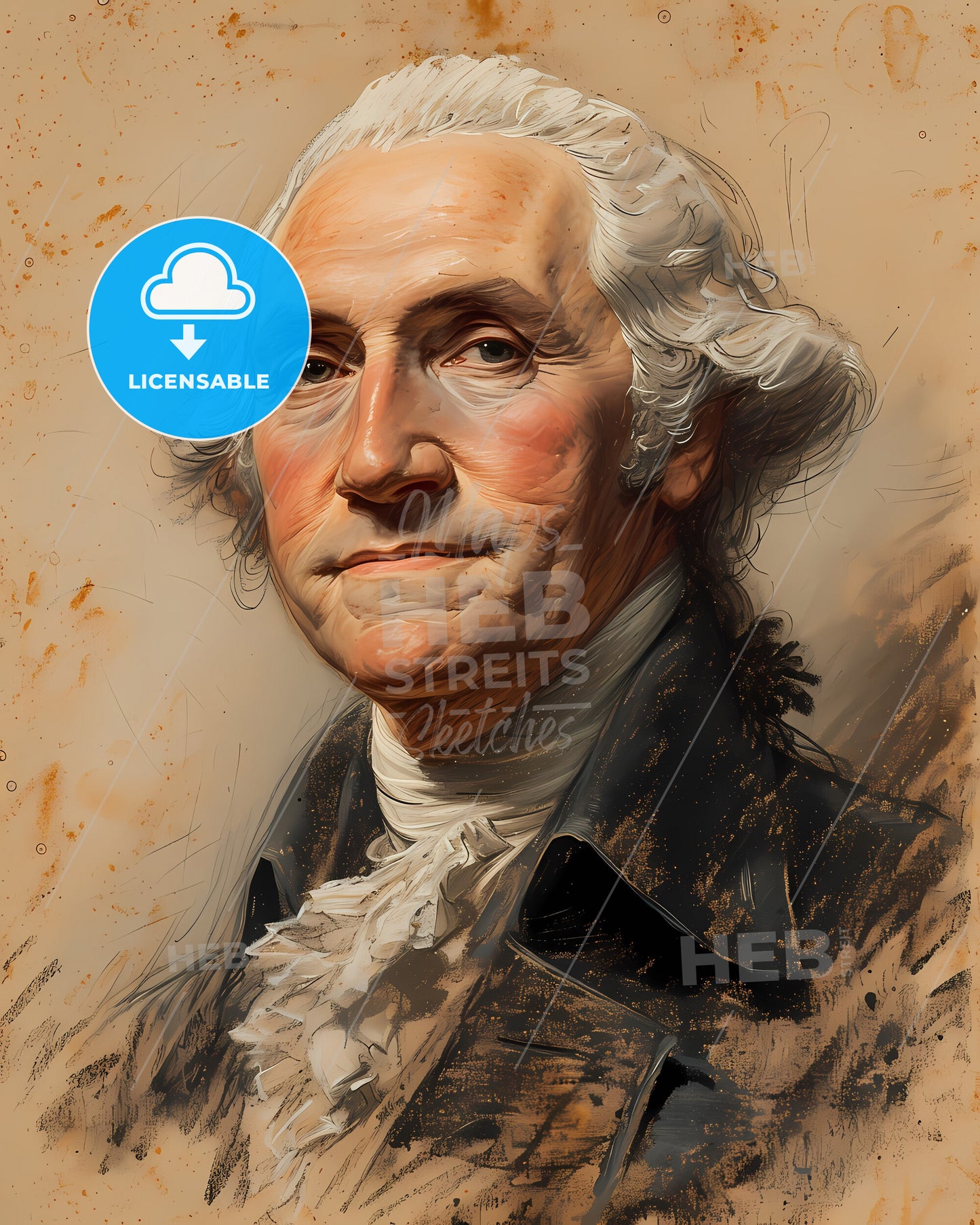 George, Washington, 1732 - 1799, a painting of a man