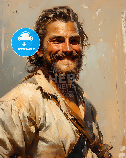Egil, Skallagrimsson, c. 910 - c. 990, a man smiling with a beard