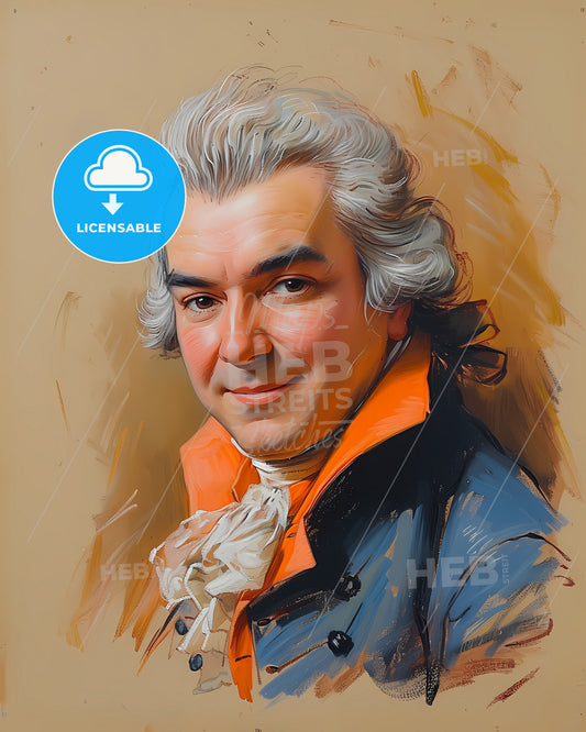 Giovanni Battista, Sammartini, 1701 - 1775, a man with white hair and a blue jacket