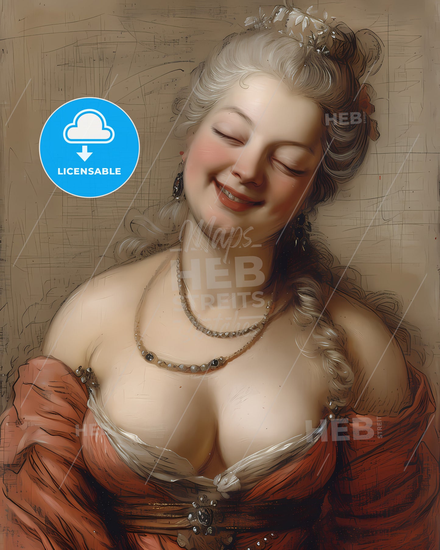 Maria, Theresa, 1717 - 1780, a woman with her eyes closed