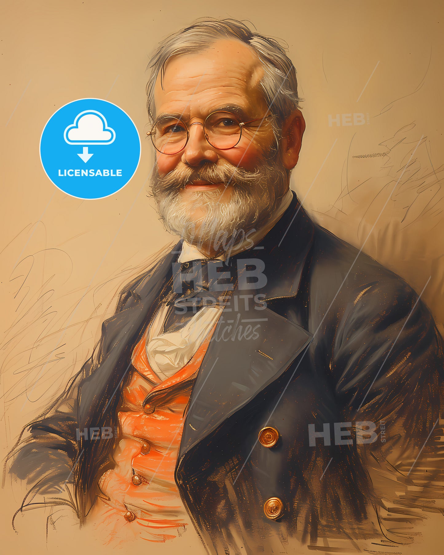 Émile, Zola, 1840 - 1902, a man with a beard wearing glasses