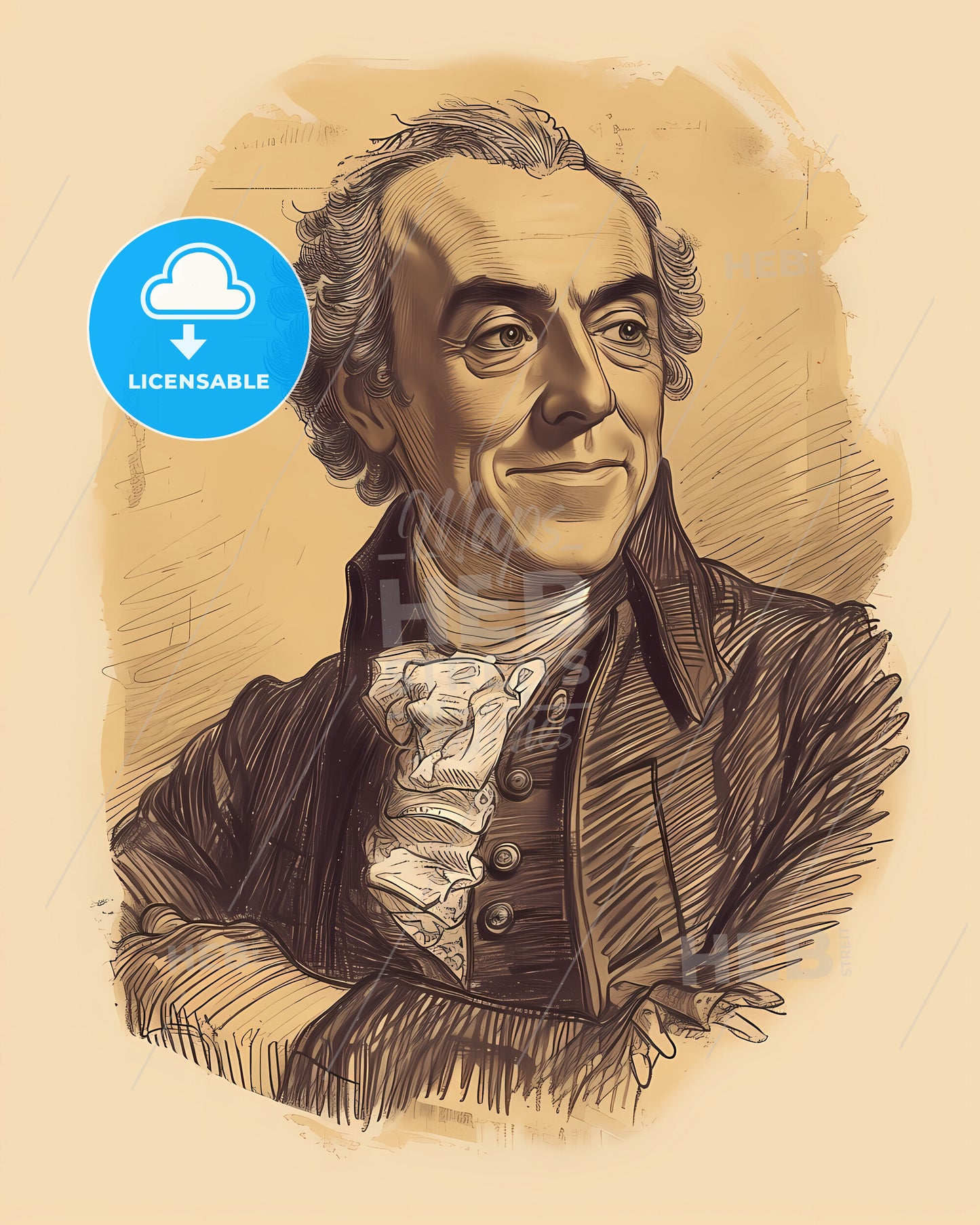 Jean-Philippe, Rameau, 1683 - 1764, a drawing of a man