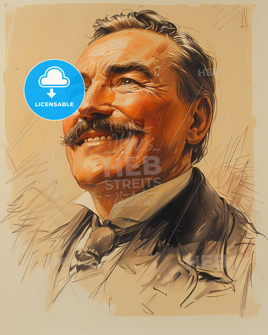 Admiral, Chester A. Arthur, 1829 - 1886, a man with a mustache smiling