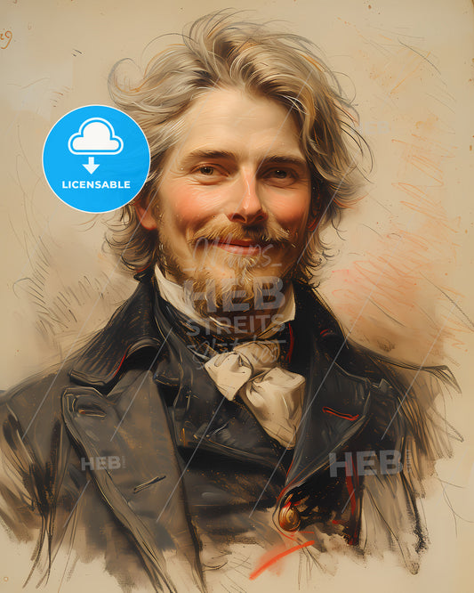 Michael, Faraday, 1791 - 1867, a man with long hair and a beard