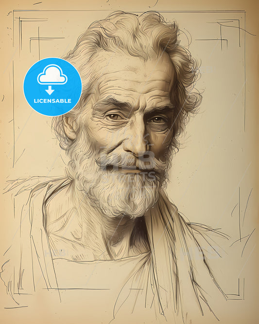 Egil, Skallagrimsson, c. 910 - c. 990, a drawing of a man with a beard