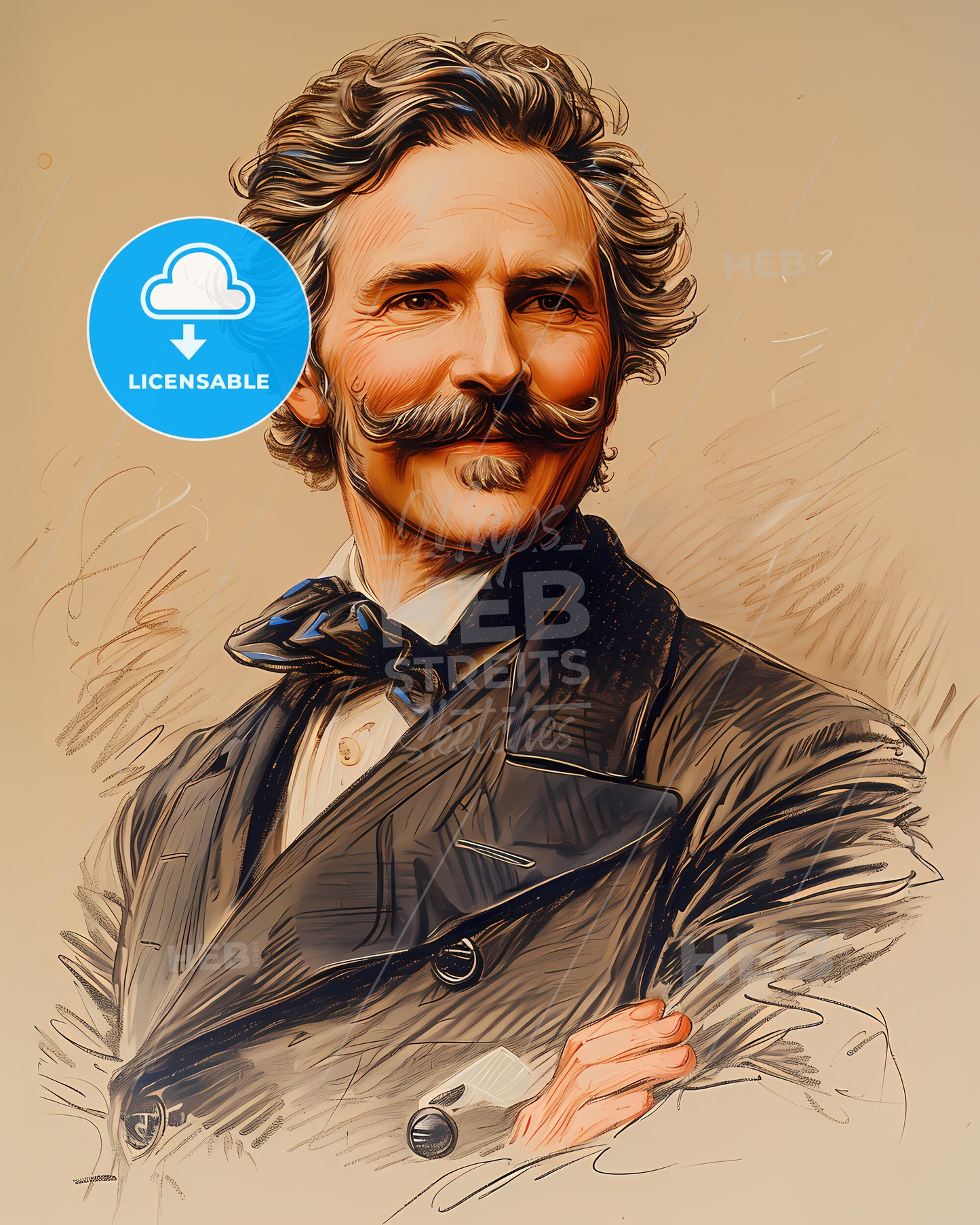 Admiral, George Dewey, 1837 - 1917, a man with a mustache and a bow tie