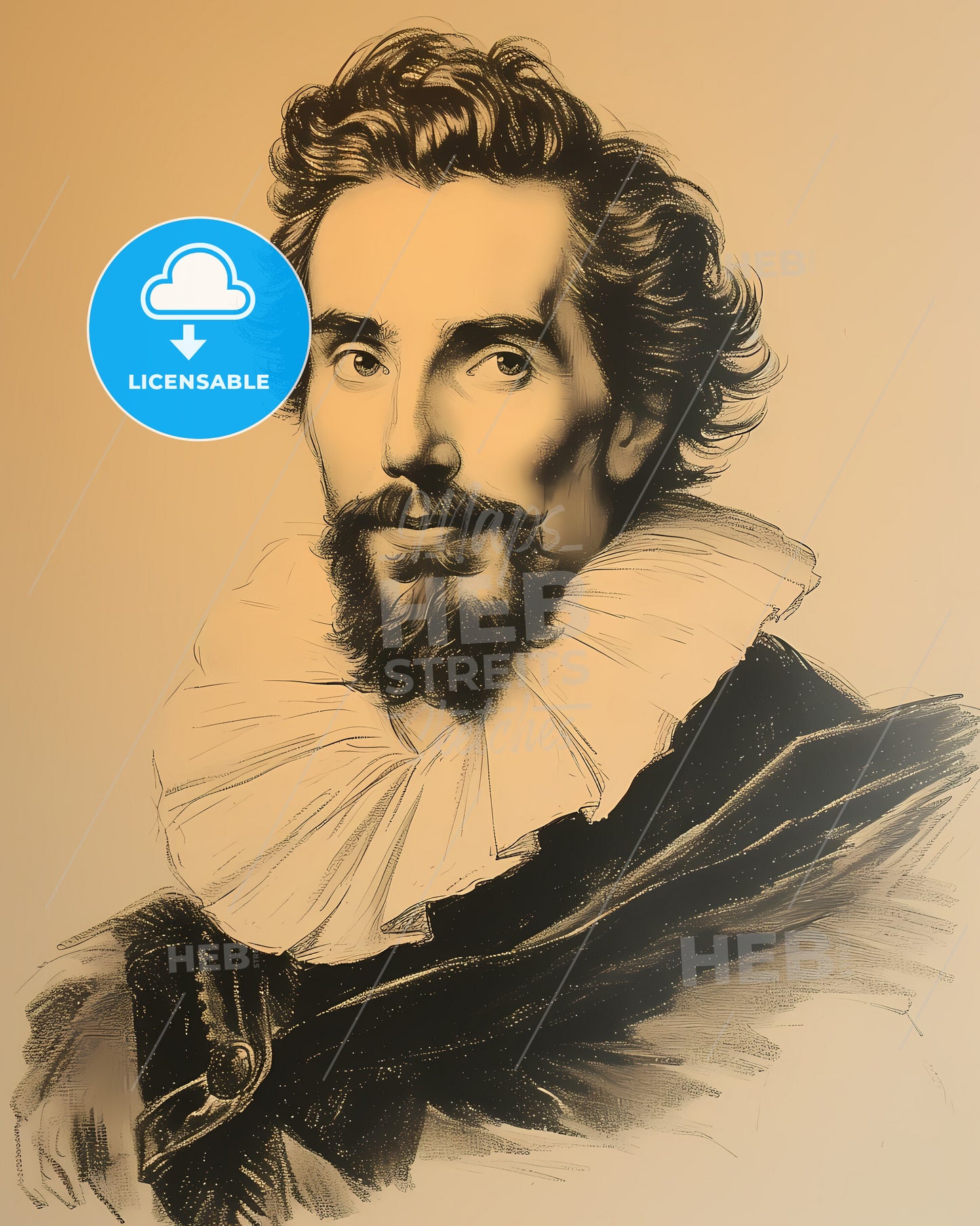 Ben, Jonson, 1572 - 1637, a man with a beard and ruffled collar