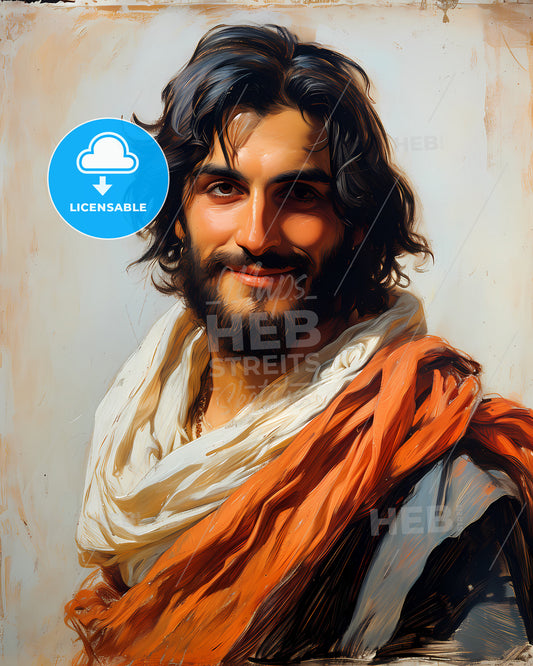 Al-Ma'arri, 973 - 1057, a man with a beard and a scarf