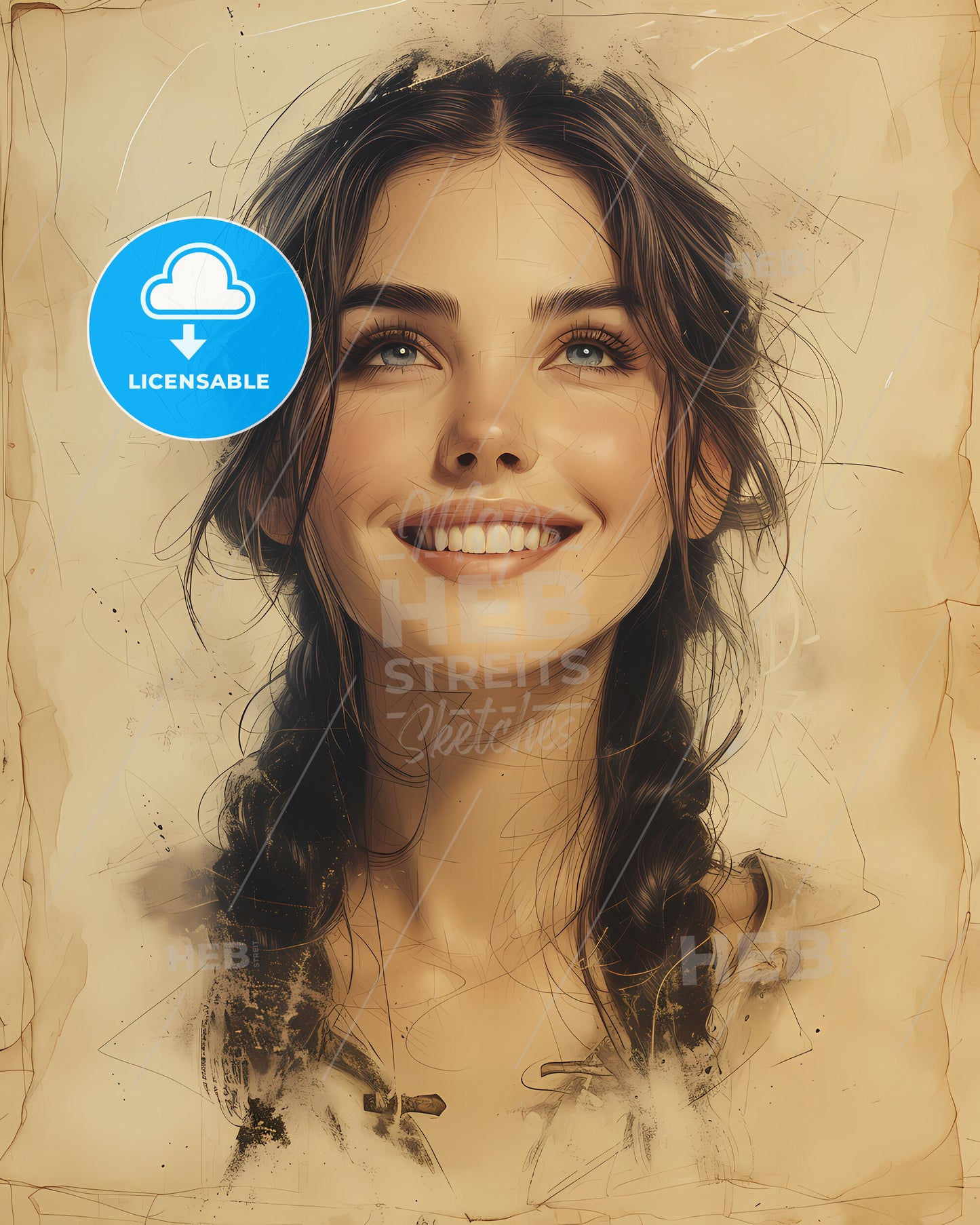 Regent of Kievan Rus, Olga of Kiev, c. 890 - c. 969, a woman with braided hair smiling