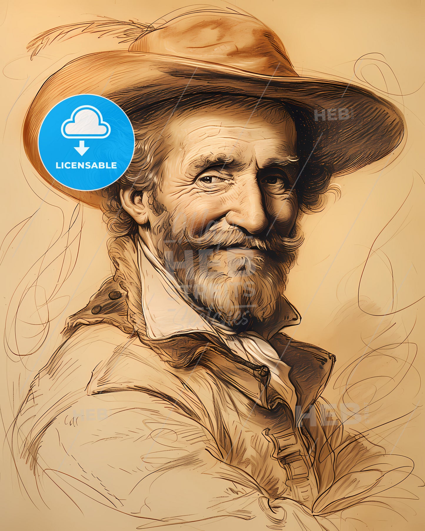 Eberhard, of Württemberg, 1614 - 1674, a man wearing a hat