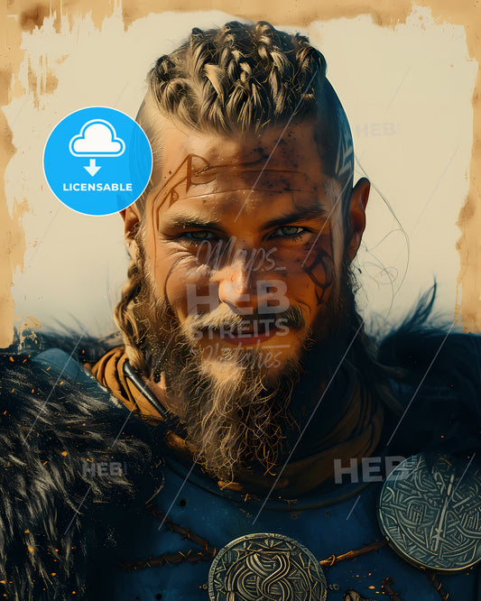 Ragnar, Lothbrok, c. 9th century - c. 865, a man with a beard and a beard with a beard and a mohawk