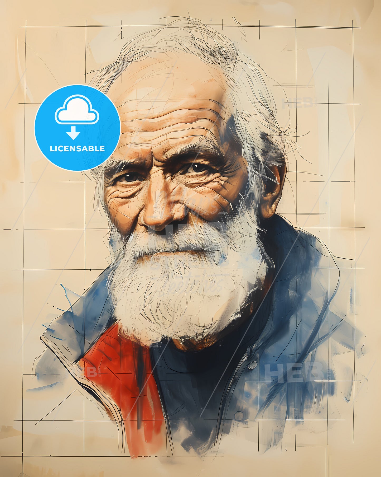 Homer, c. 8th century BCE - c. 8th century BCE, a painting of a man with a beard