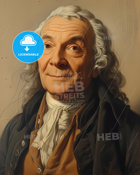 Pehr, Kalm, 1716 - 1779, a man with long white hair