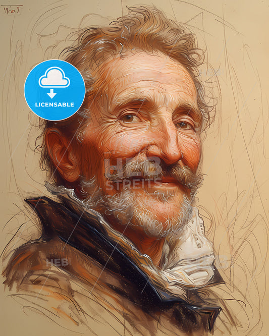 François, de La Rochefoucauld, 1613 - 1680, a painting of a man with a mustache