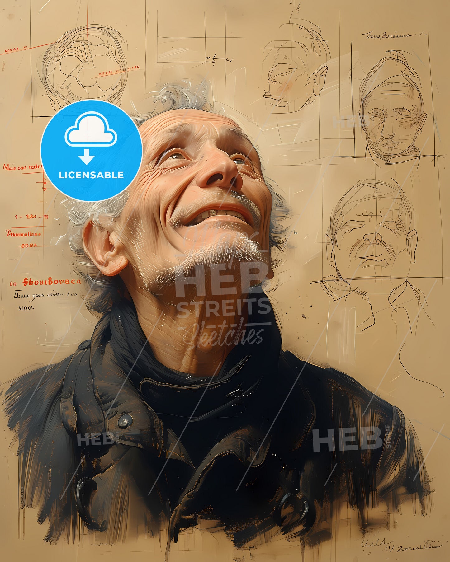 Paul, Broca, 1824 - 1880, a man looking up at a drawing