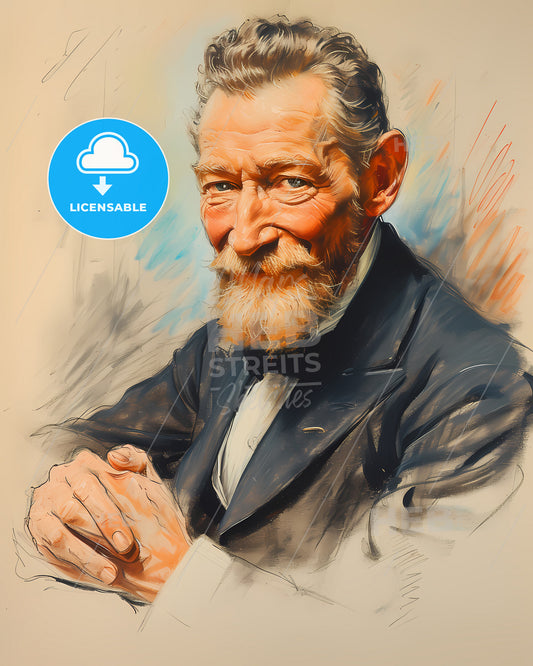 Johann, Strauss II, 1825 - 1899, a man with a beard and mustache