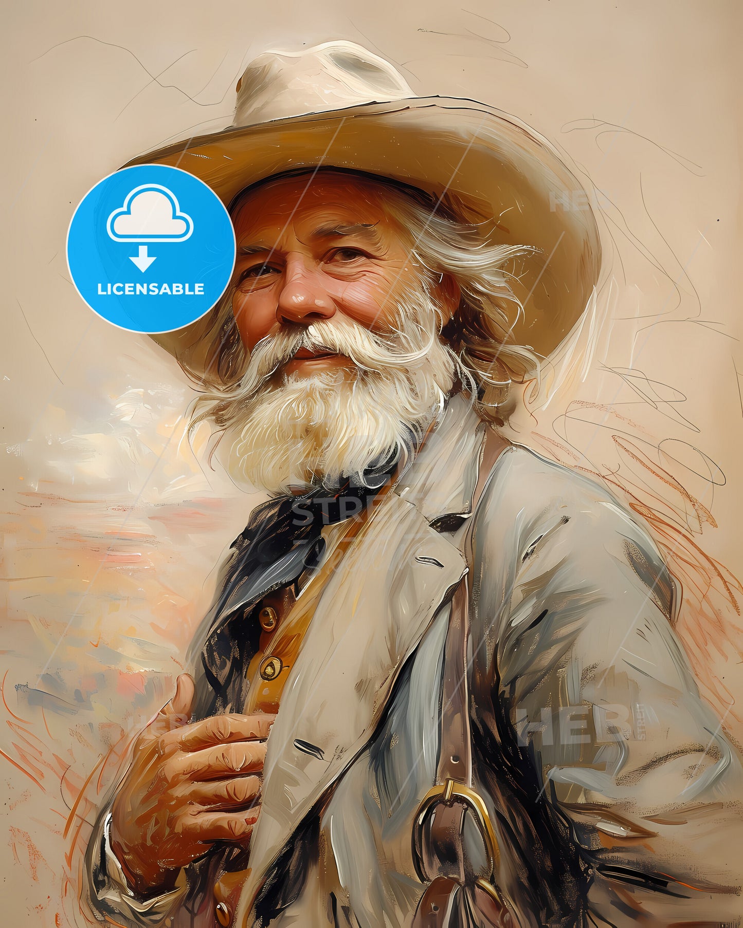 John Wesley, Powell, 1834 - 1902, a man with a beard and a hat