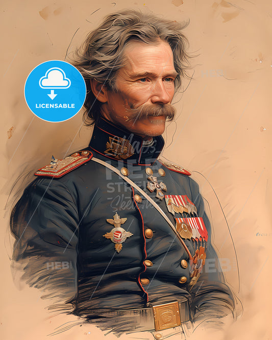 General, Joseph E. Johnston, 1807 - 1891, a man in a military uniform