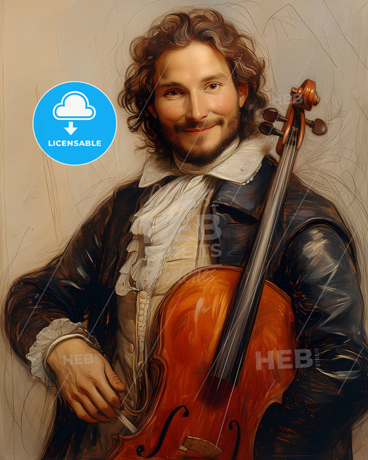 Arcangelo, Corelli, 1653 - 1713, a man holding a cello