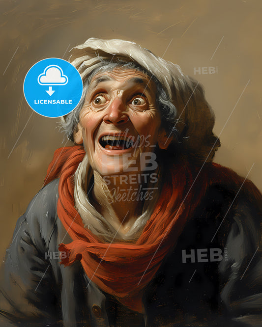 Francesco, Goya, 1746 - 1828, a painting of a woman with a scarf and a red scarf