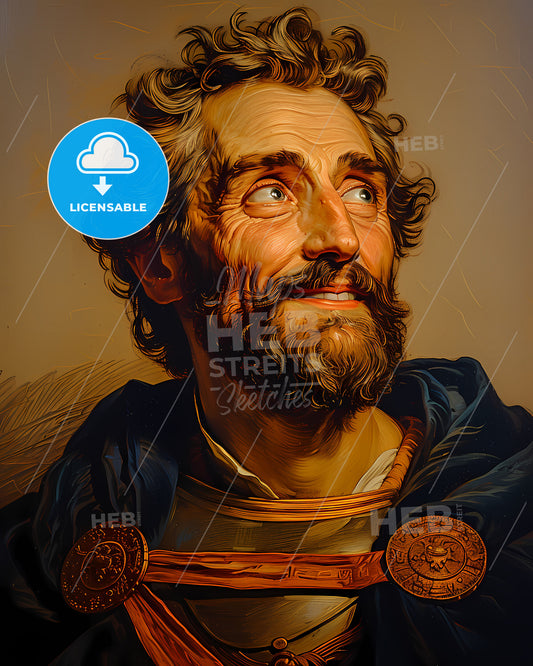 William, the Conqueror, 1028 - 1087, a painting of a man looking up