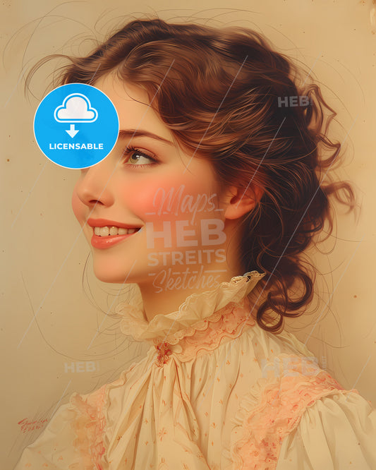 Lillie, Langtry, 1853 - 1929, a woman with curly hair and pink eyes