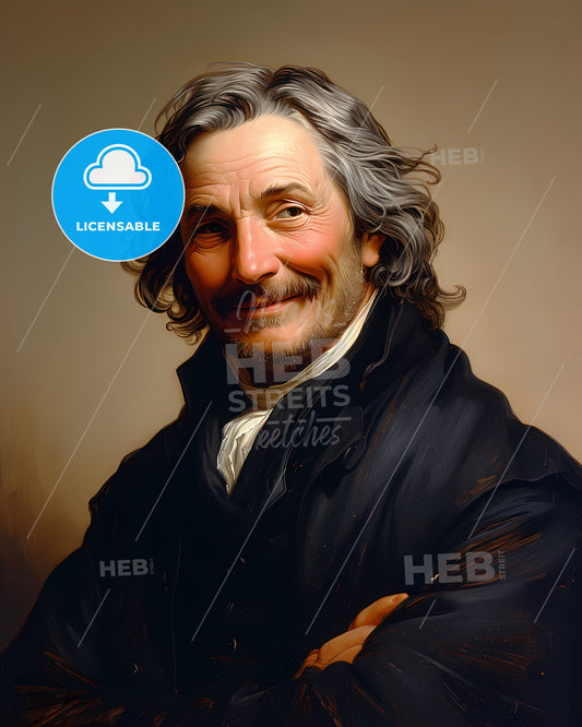 Edward, Jenner, 1749 - 1823, a man with long hair and a black coat