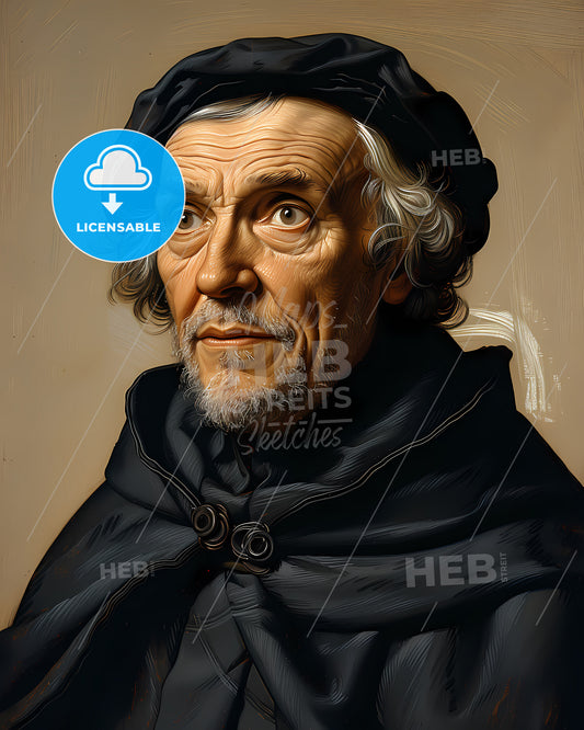 Albertus, Magnus, 1193 - 1280, a man wearing a black robe and a black hat