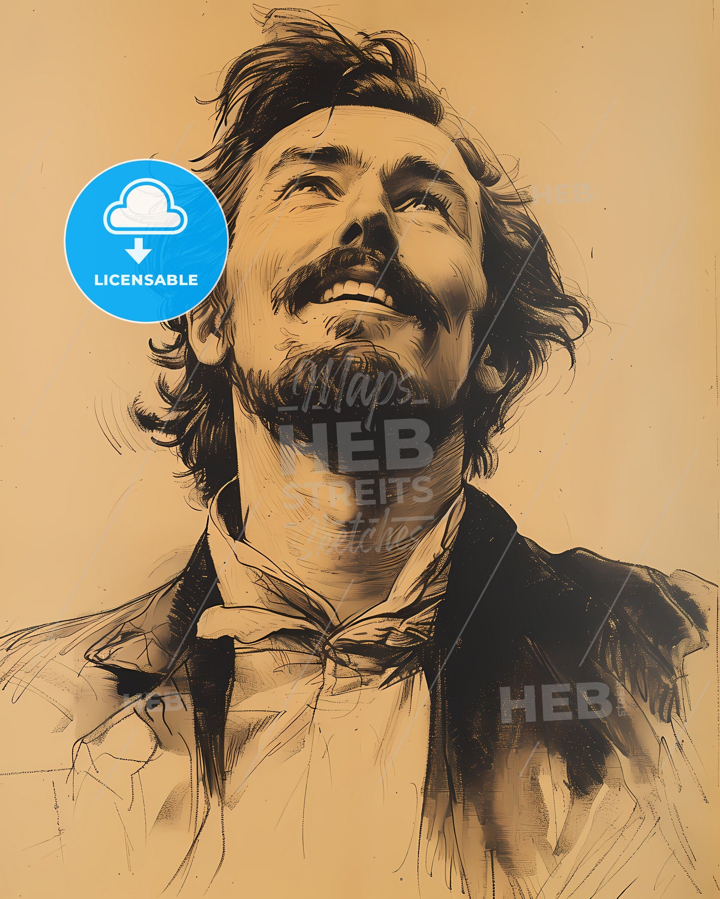 Alfred, Lord Tennyson, 1809 - 1892, a man looking up to the sky