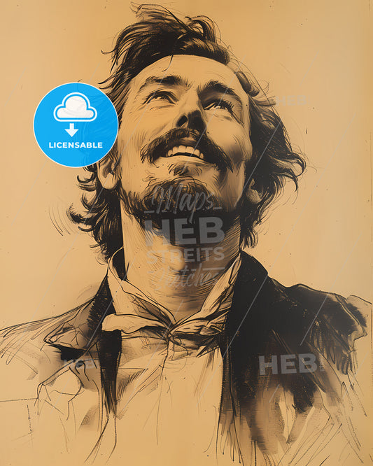 Alfred, Lord Tennyson, 1809 - 1892, a man looking up to the sky