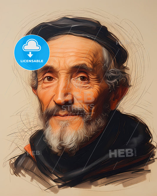 Francisco, de Vitoria, 1483 - 1546, a man with a beard and a black hat