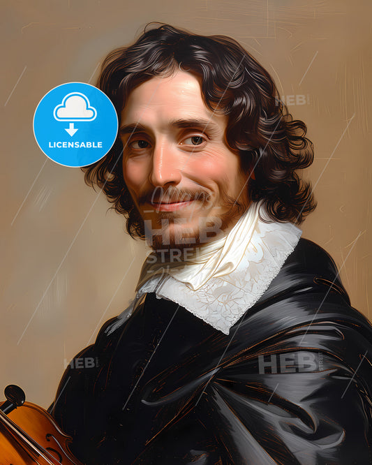 Giuseppe, Tartini, 1692 - 1770, a man with long hair and a black coat