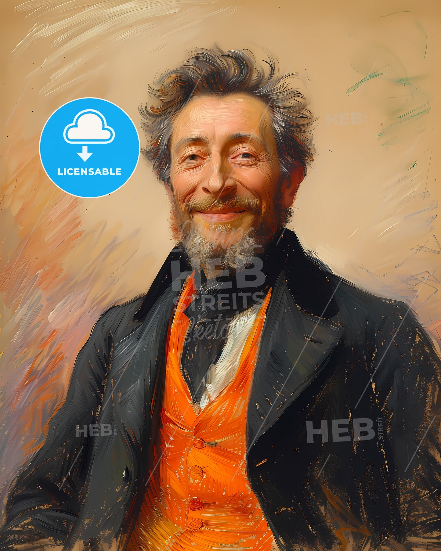 Camille, Pissarro, 1830 - 1903, a man in a black coat