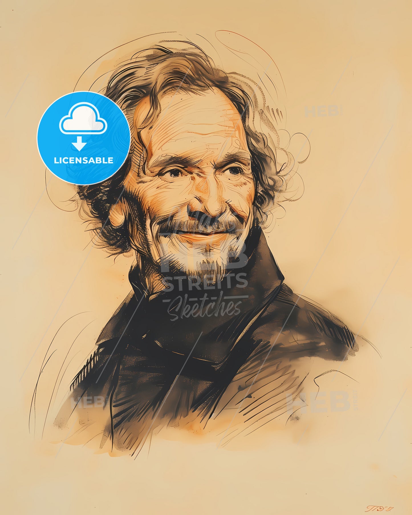 John, Wallis, 1616 - 1703, a drawing of a man