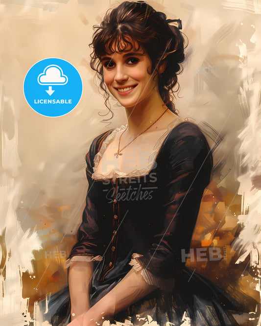 Jane, Austen, 1775 - 1817, a woman in a black dress