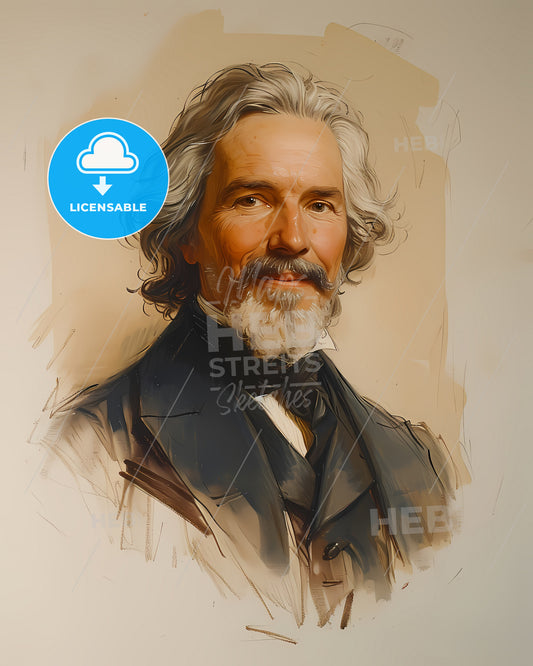 Jonathan, Edwards, 1703 - 1758, a painting of a man with a beard