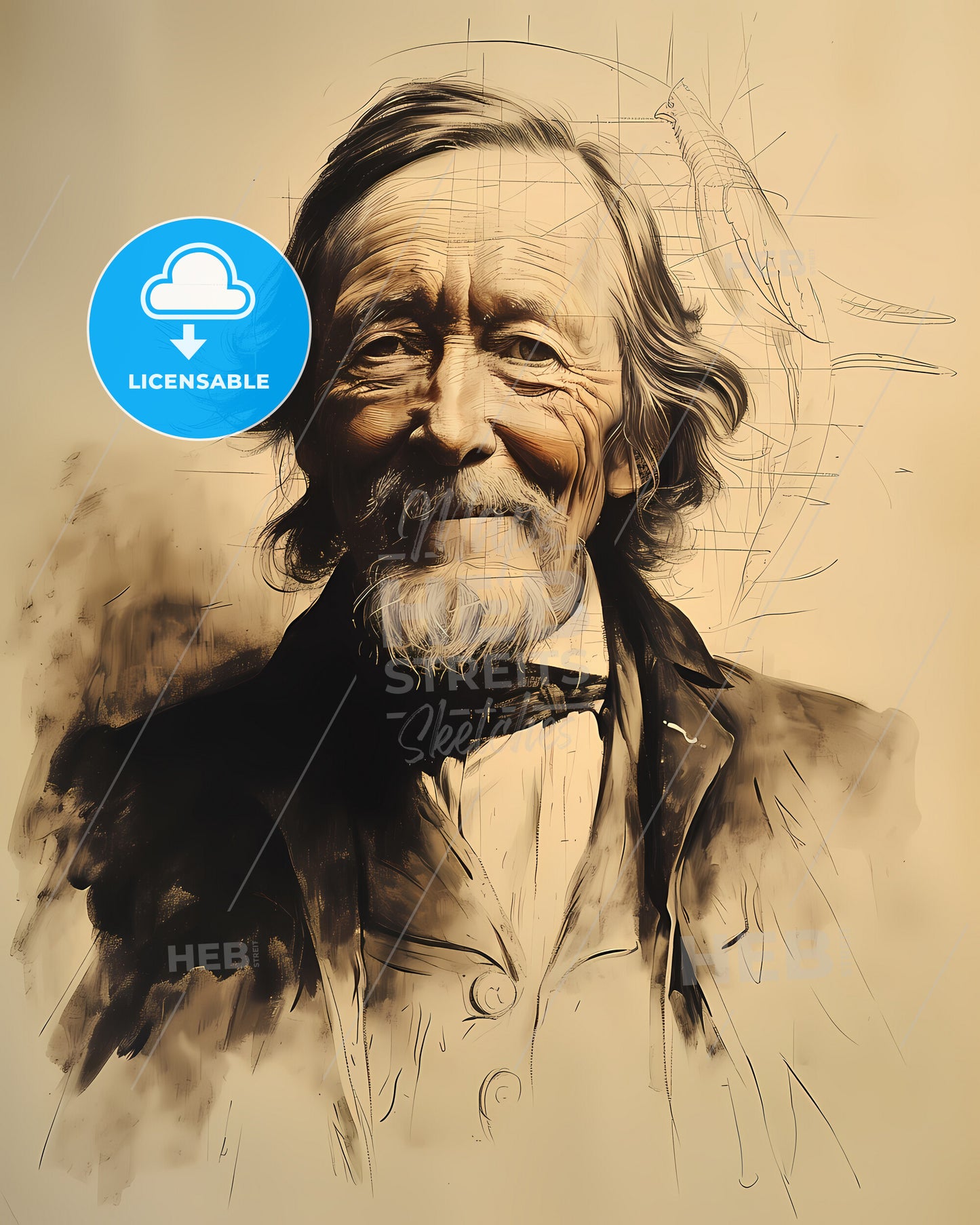 John James, Audubon, 1785 - 1851, a drawing of a man