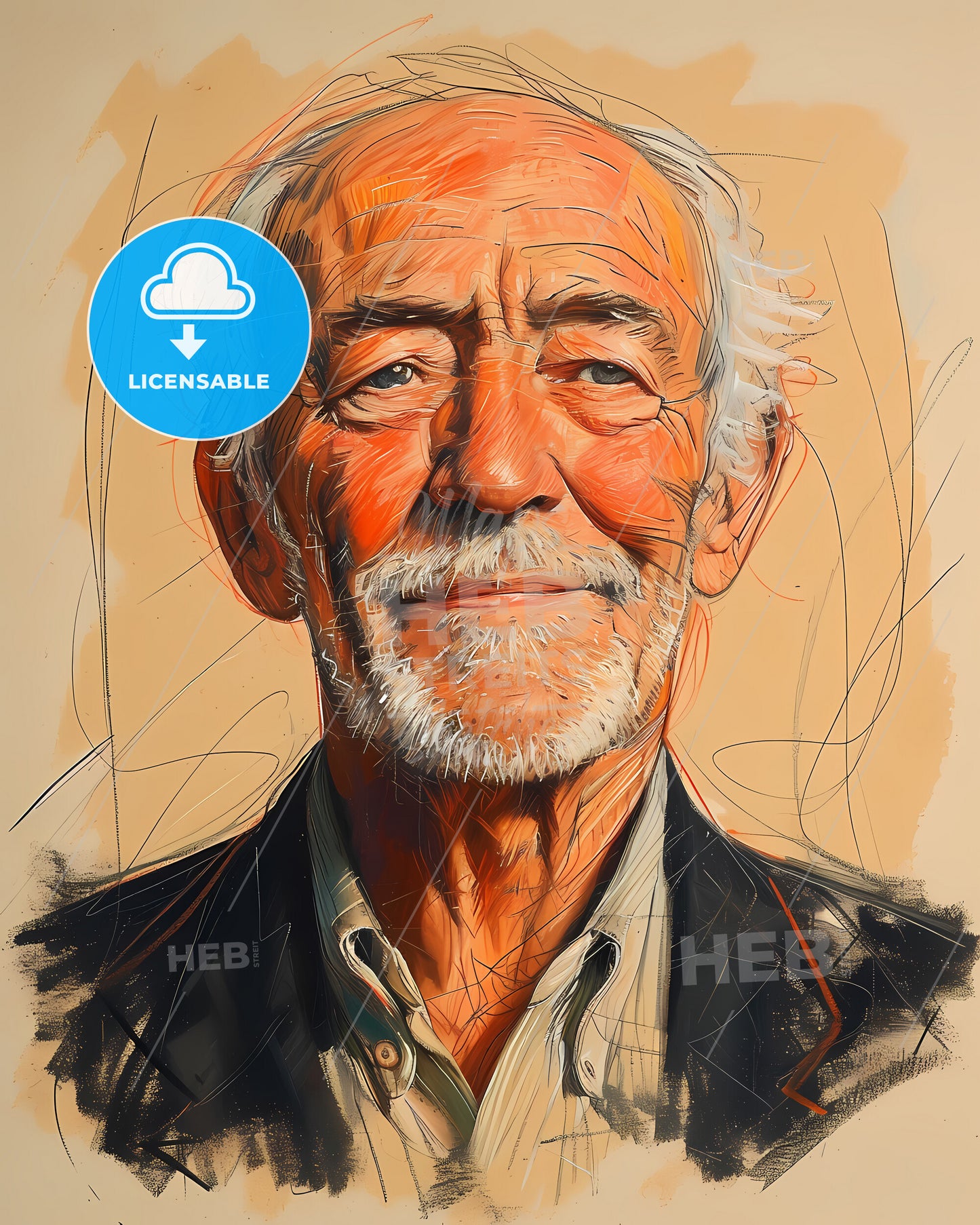 Camille, Pissarro, 1830 - 1903, a man with a beard and mustache