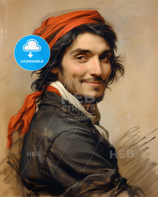 Giovanni Battista, Pergolesi, 1710 - 1736, a man with a red head scarf