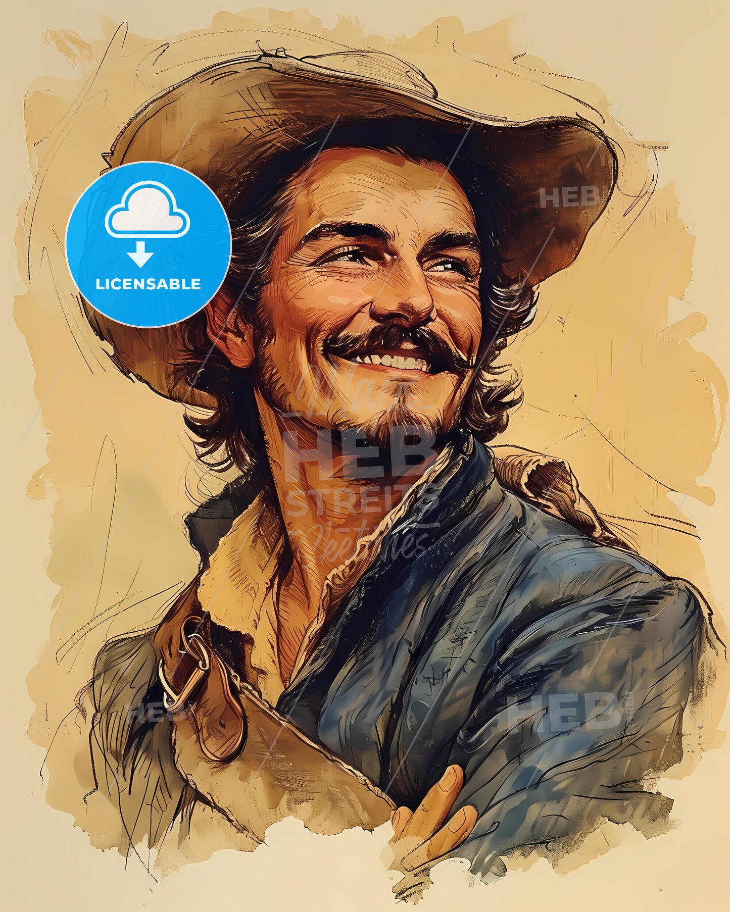 René-Robert, Cavelier, 1643 - 1687, a man wearing a cowboy hat