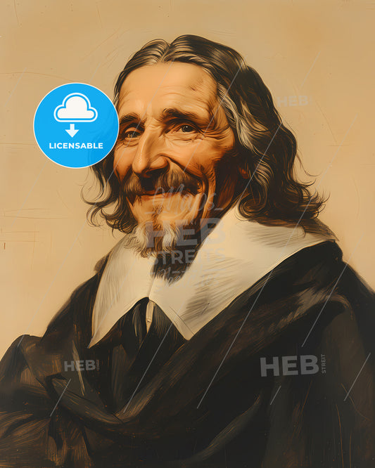 Marin, Mersenne, 1588 - 1648, a man with long hair and a beard