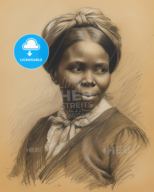 Harriet, Tubman, c. 1822 - 1913, a drawing of a woman