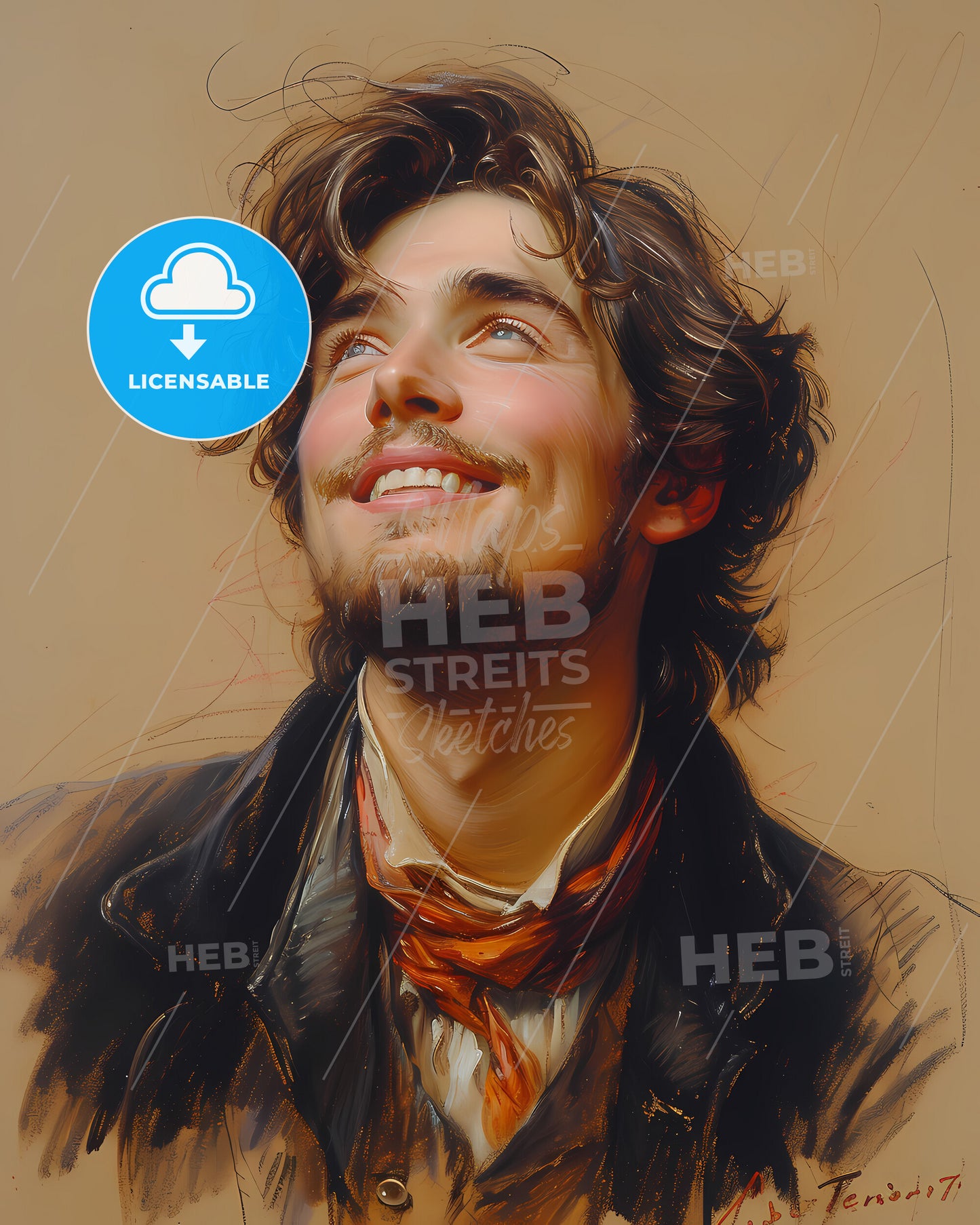 Alfred, Lord Tennyson, 1809 - 1892, a man looking up to the sky