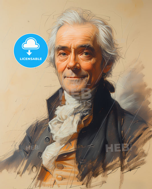 John Paul, Jones, 1747 - 1792, a man in a garment