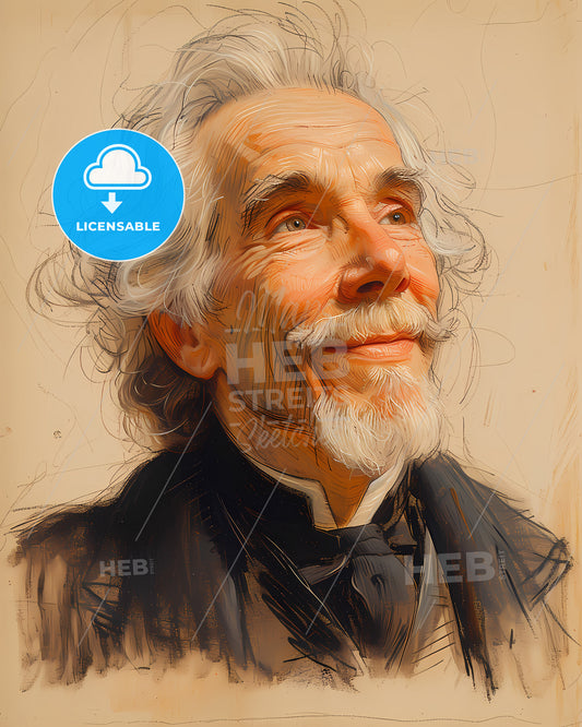 Jonathan, Edwards, 1703 - 1758, a man with white hair and a beard