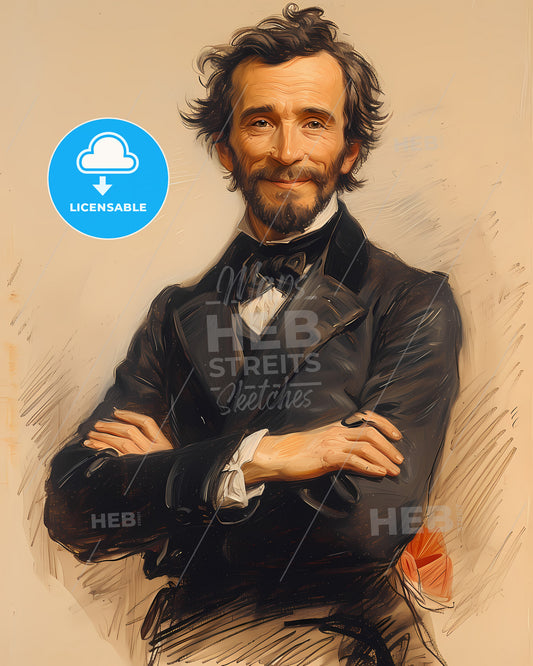 Juan Bautista, Alvarado, 1809 - 1882, a man in a suit with his arms crossed