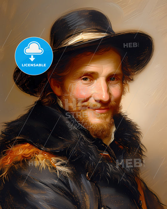 John, Hawkins, 1532 - 1595, a man wearing a hat and a fur coat